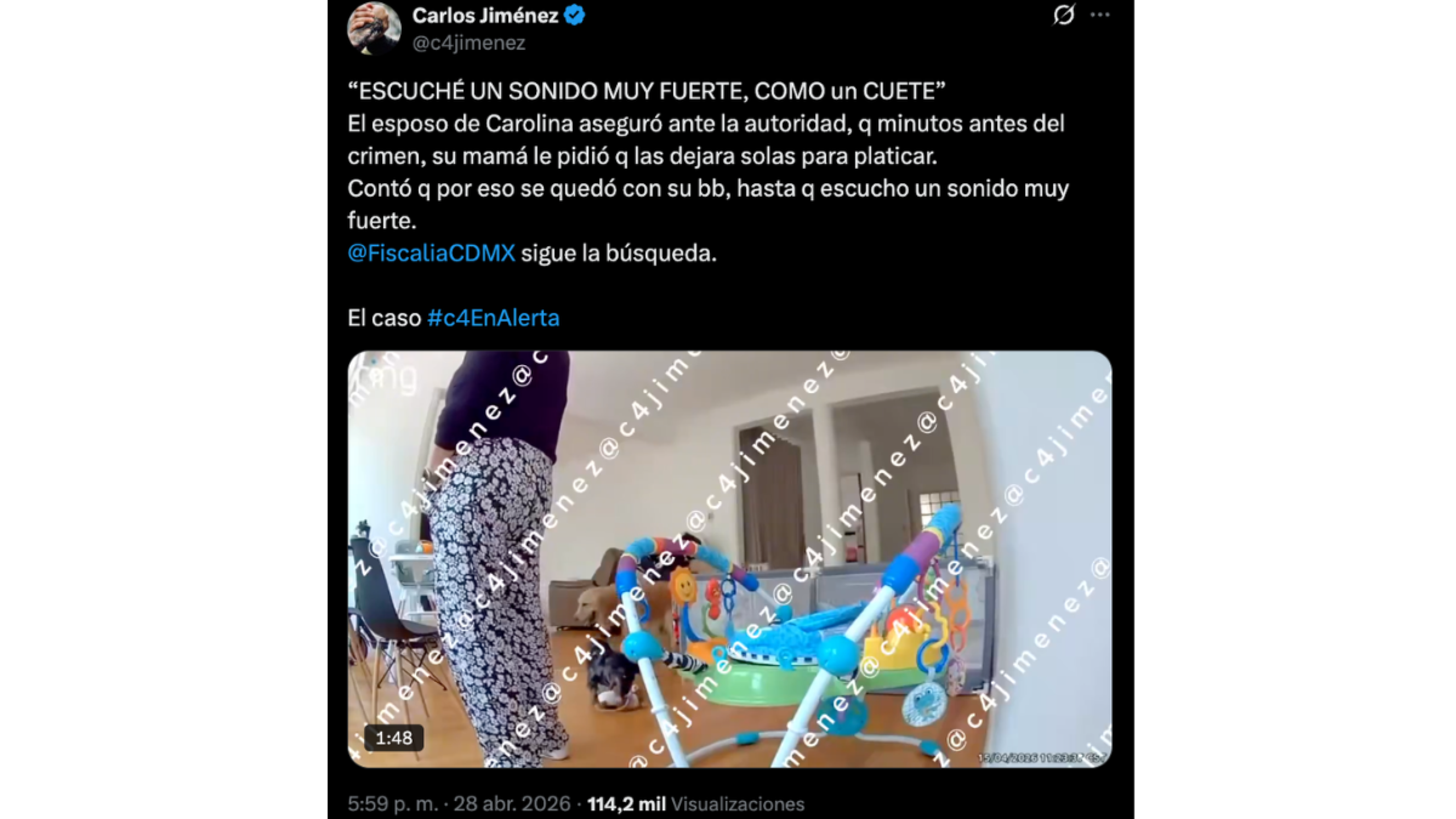 Esposo de Carolina Flores, exreina de belleza