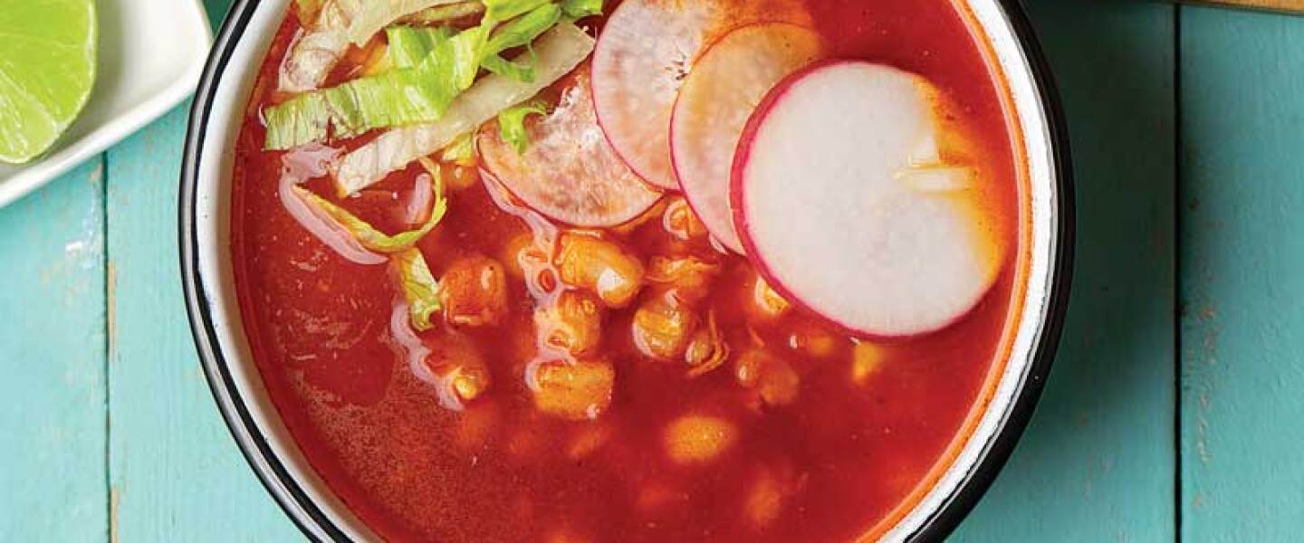 ingredientes para pozole rojo