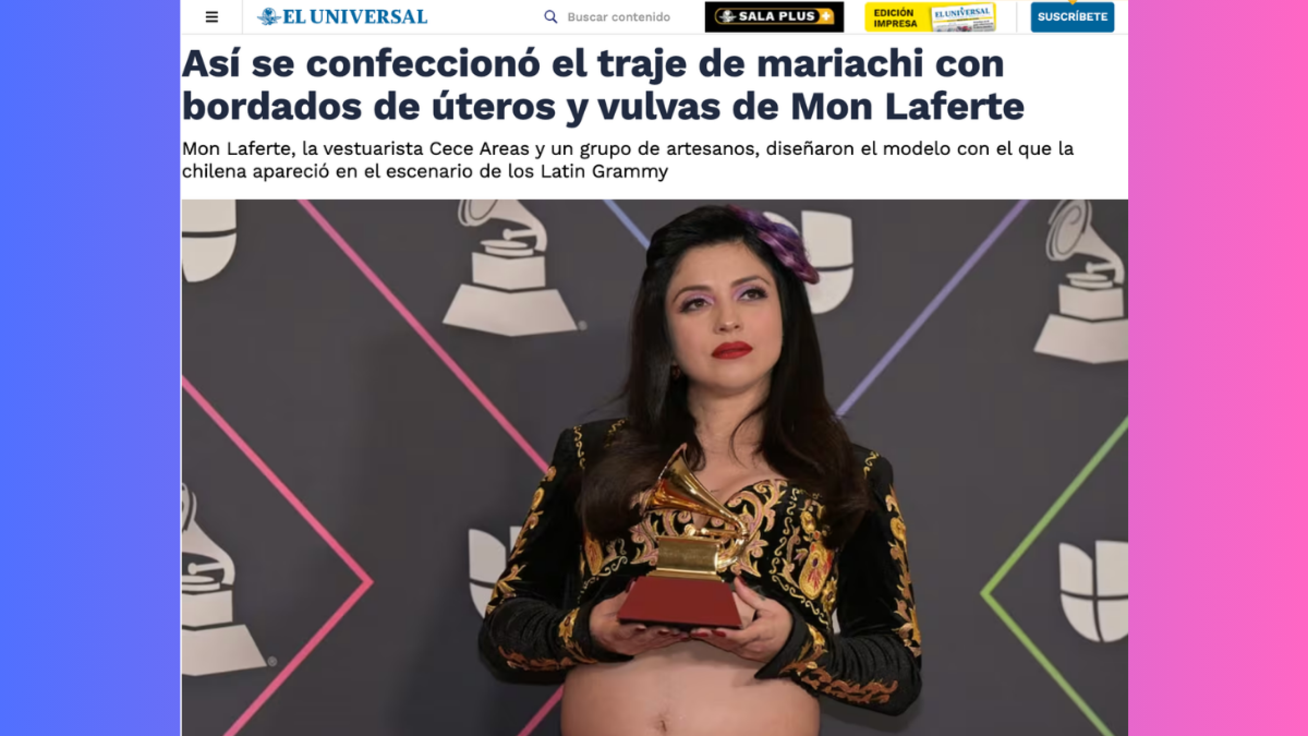 Traje de Mon Laferte en 2021