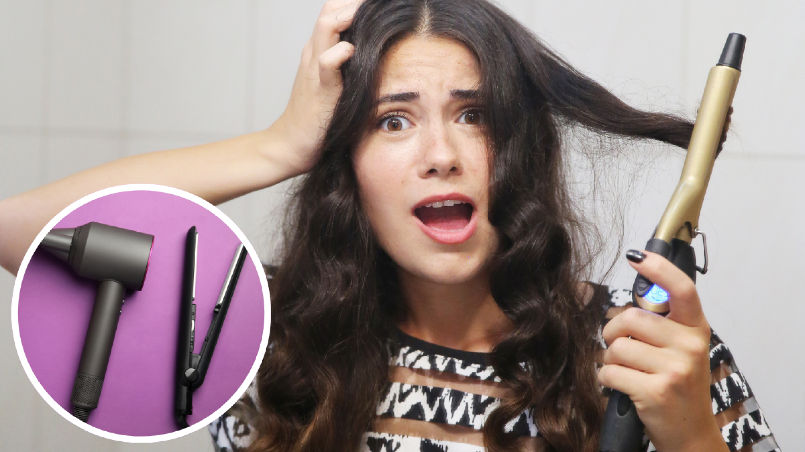 Cabello dañado por aplicación de calor con planchas