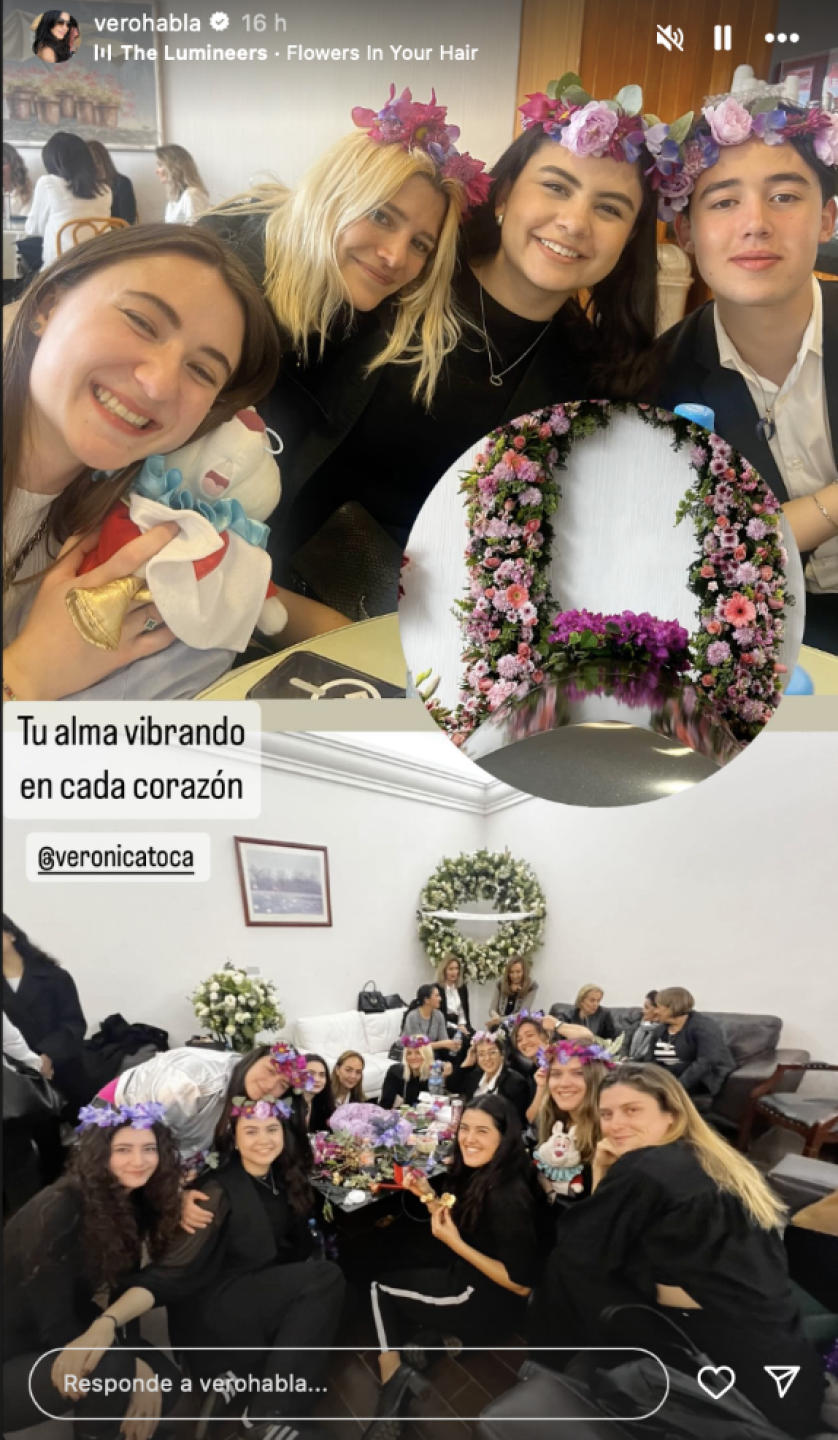 amigos de Verónica dándole el último adiós