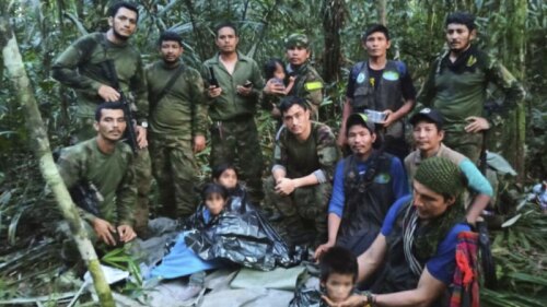 Niños rescatados en la selva colombiana
