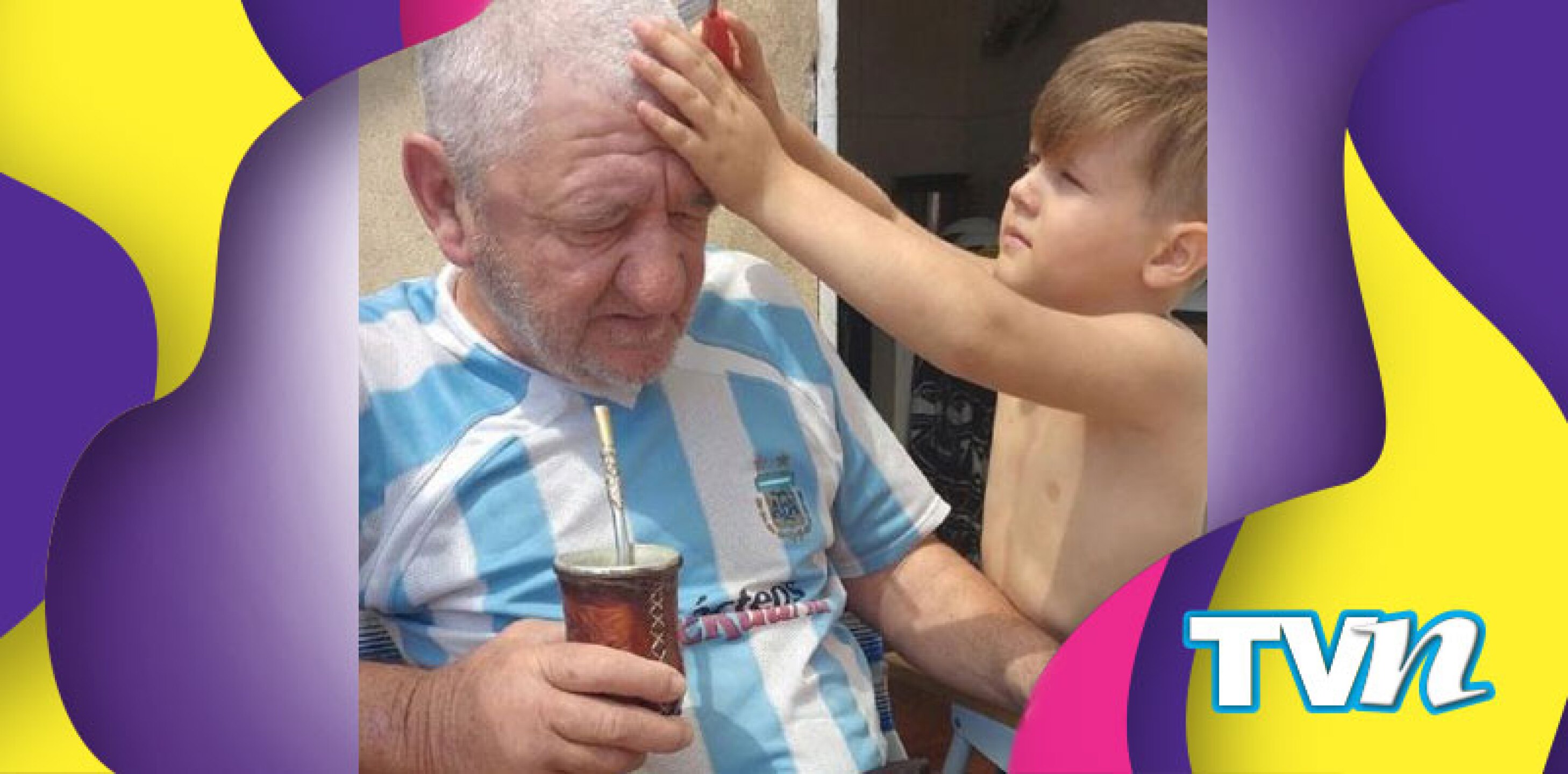 Niño argentino y su abuelo