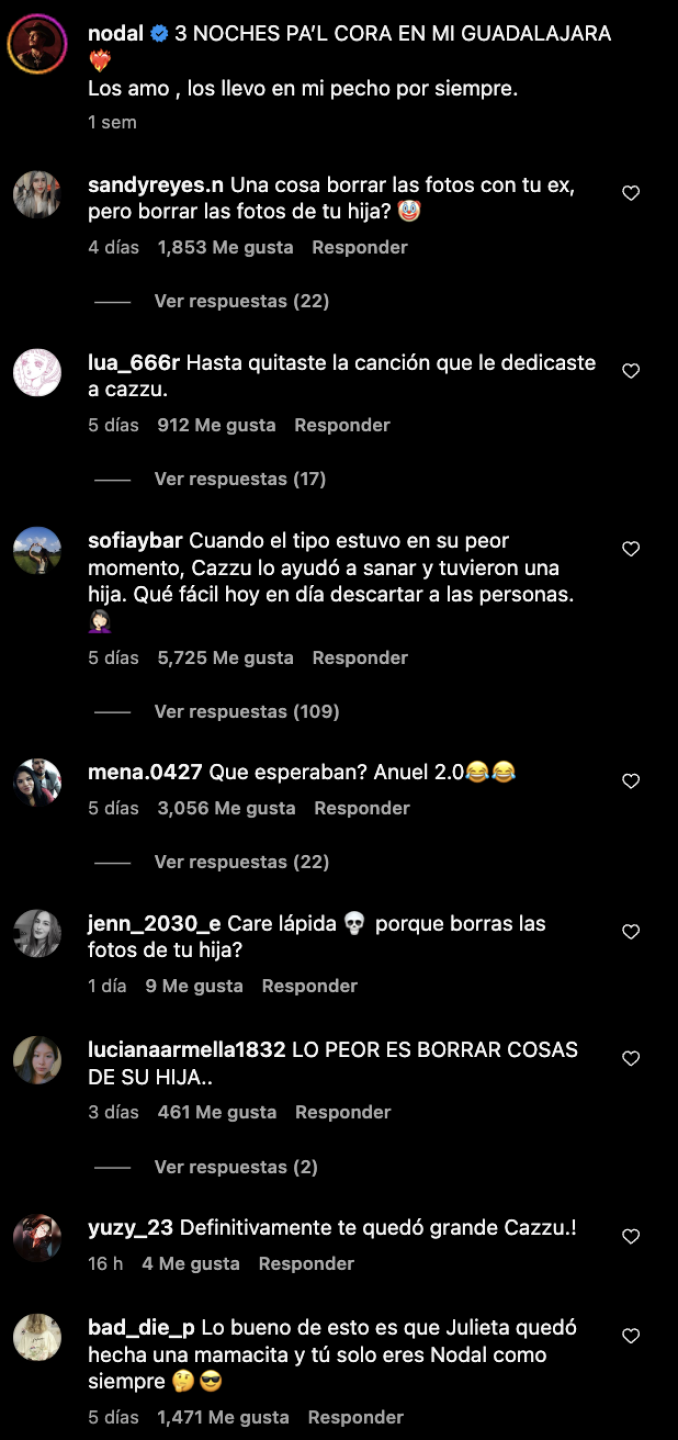 Nodal borra todo rastro de Cazzu y su hija en redes y las redes explotan ¡con los niños no!