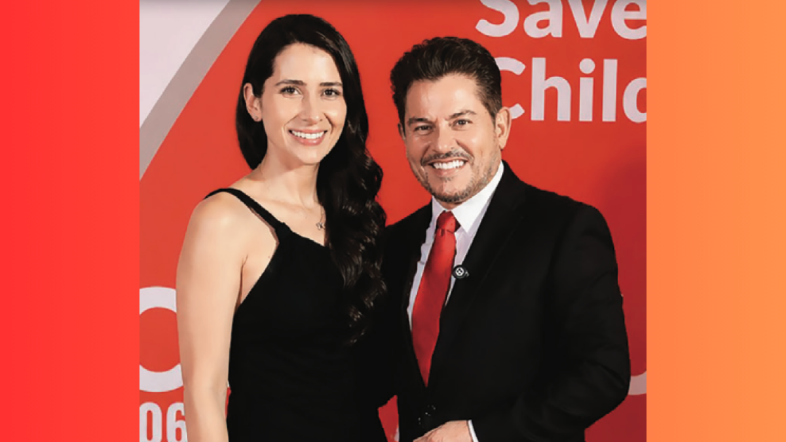 Patricia Rodríguez y Ernesto Laguardia en la Cena en rojo de Save the children