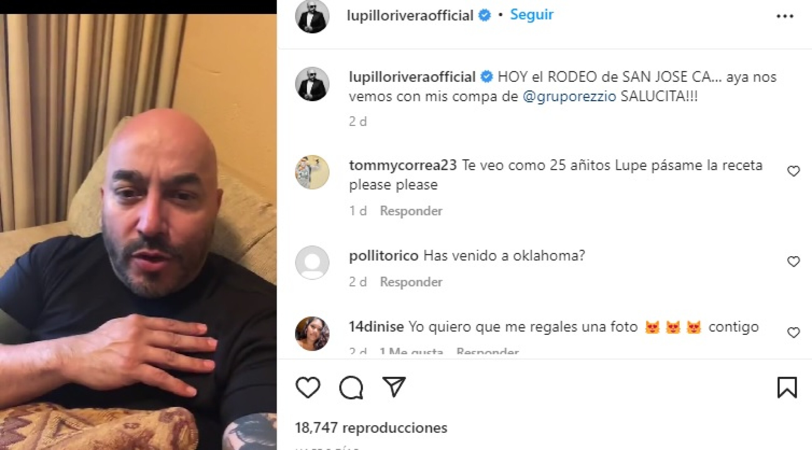 Poco aforo en concierto de Lupillo Rivera en California