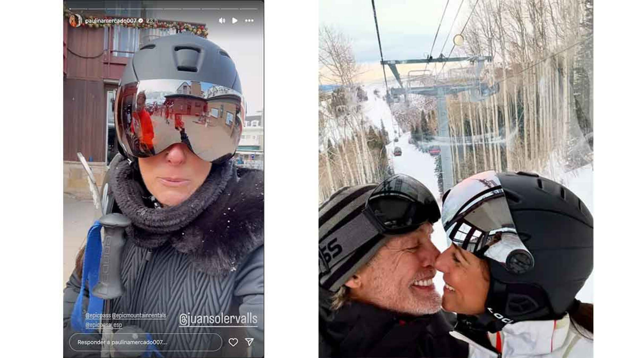 Paulina Mercado sufre accidente en la nieve