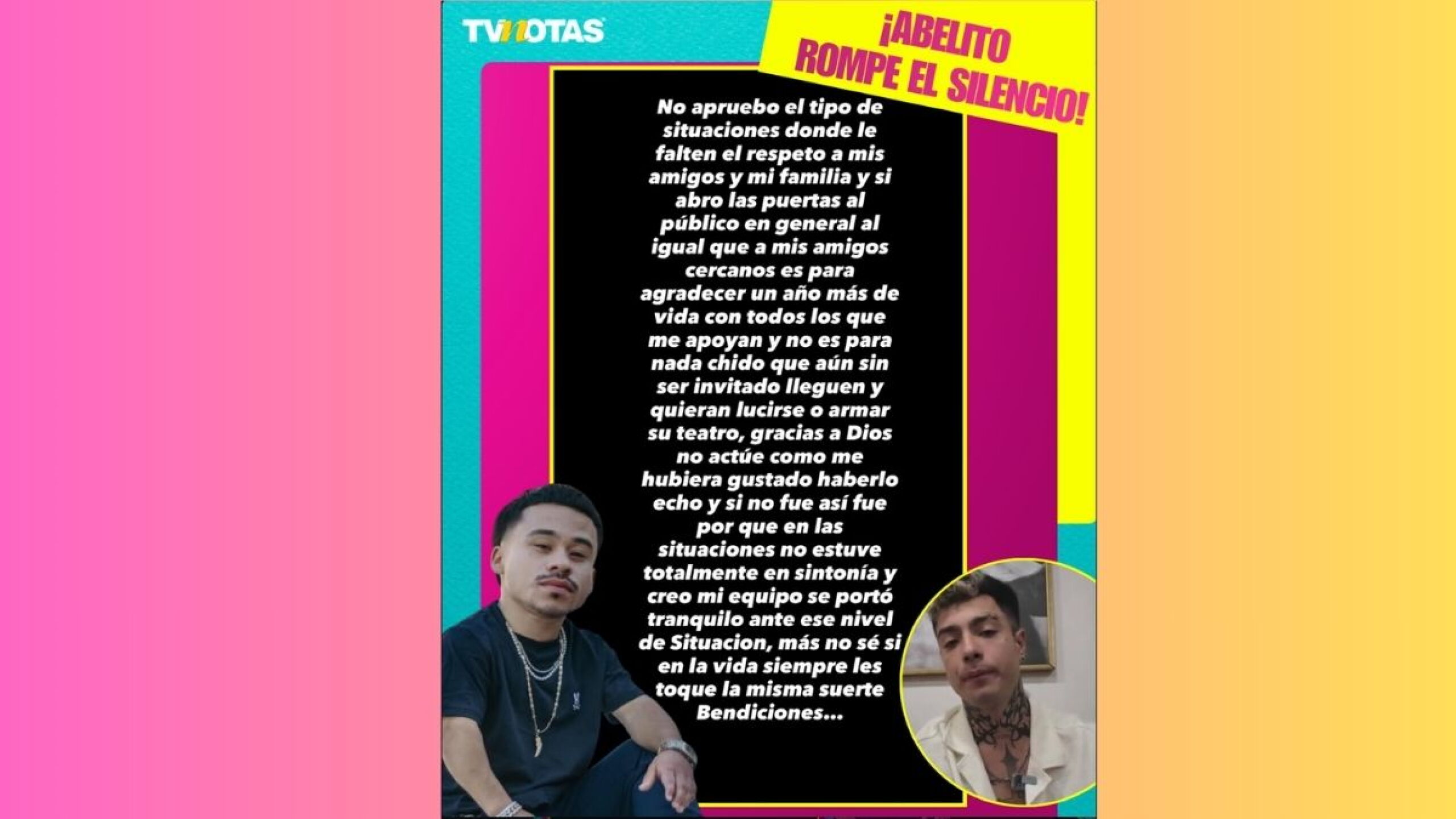 Abelito rompe el silencio