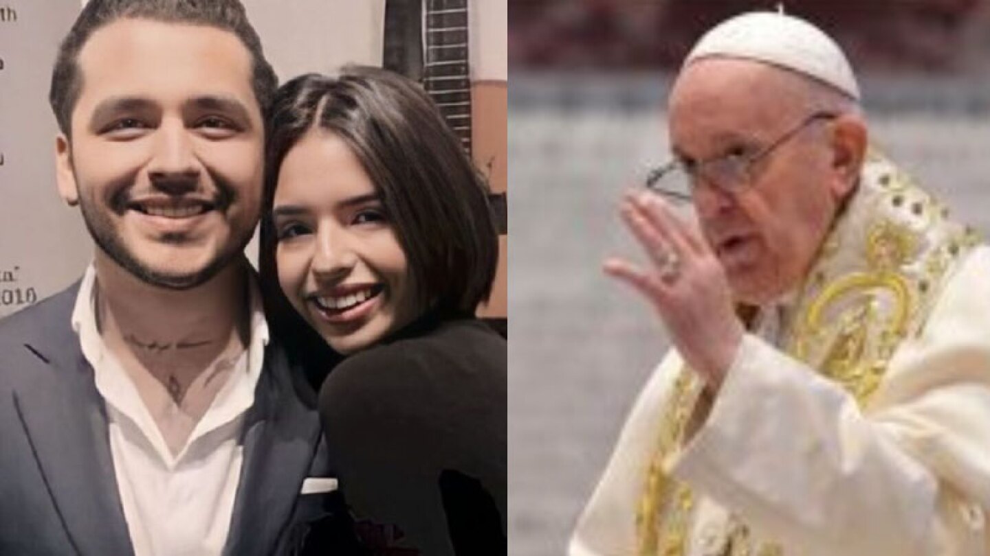 Nodal y Ángela  bendición del Papa Francisco