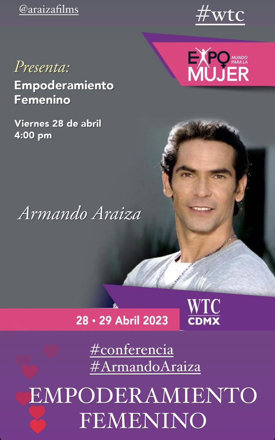 Tunden a Raúl Araiza por dar conferencia sobre el empoderamiento femenino