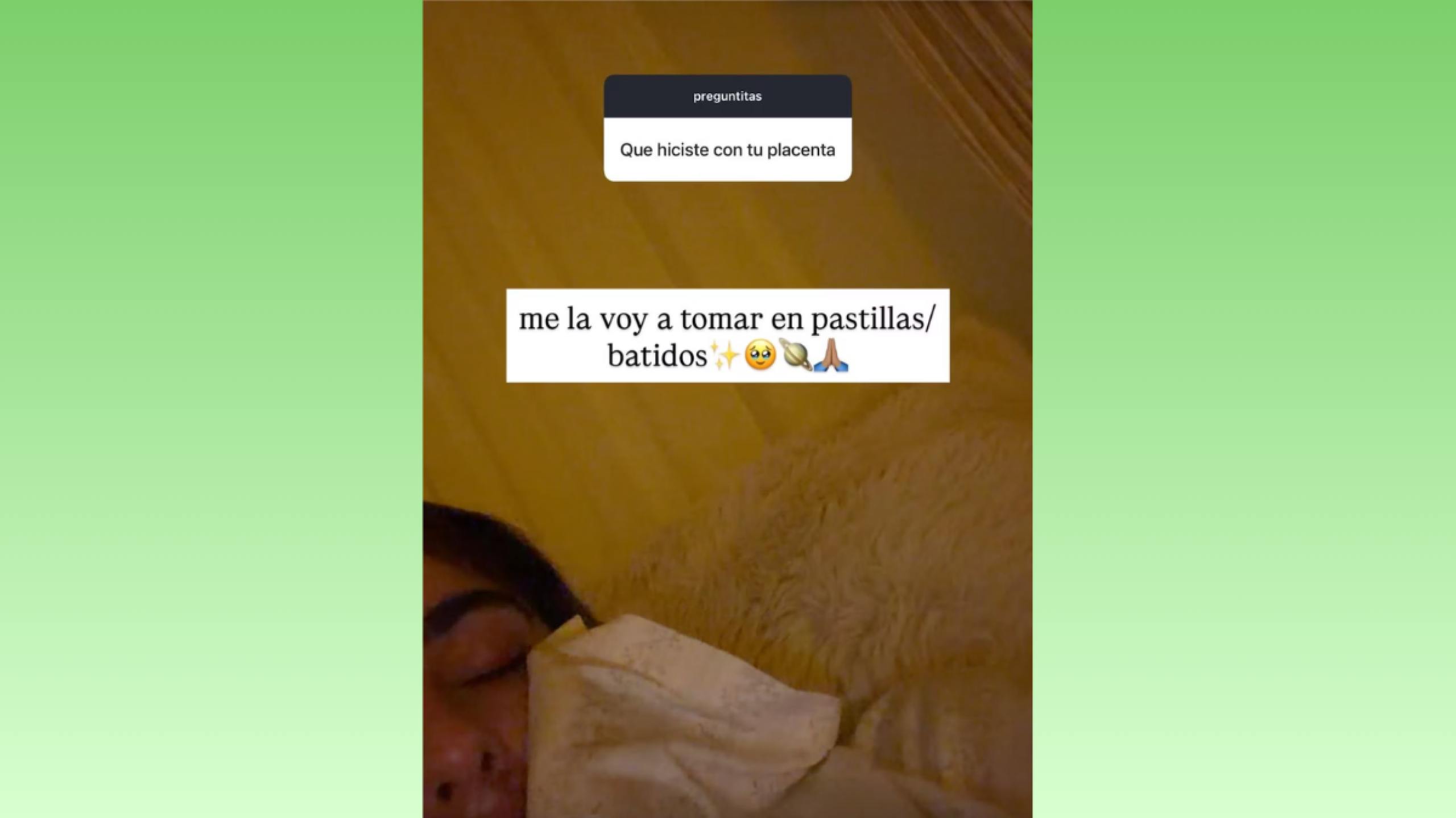 Isabella Ladera tomará la placenta