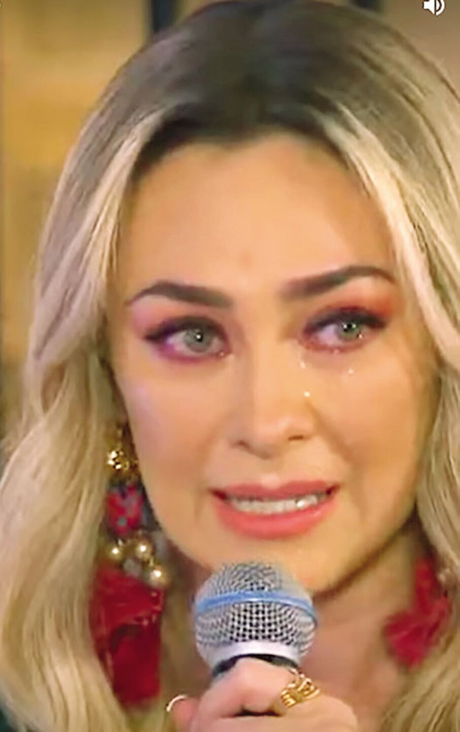 Aracely Arámbula lloró en plena conferencia