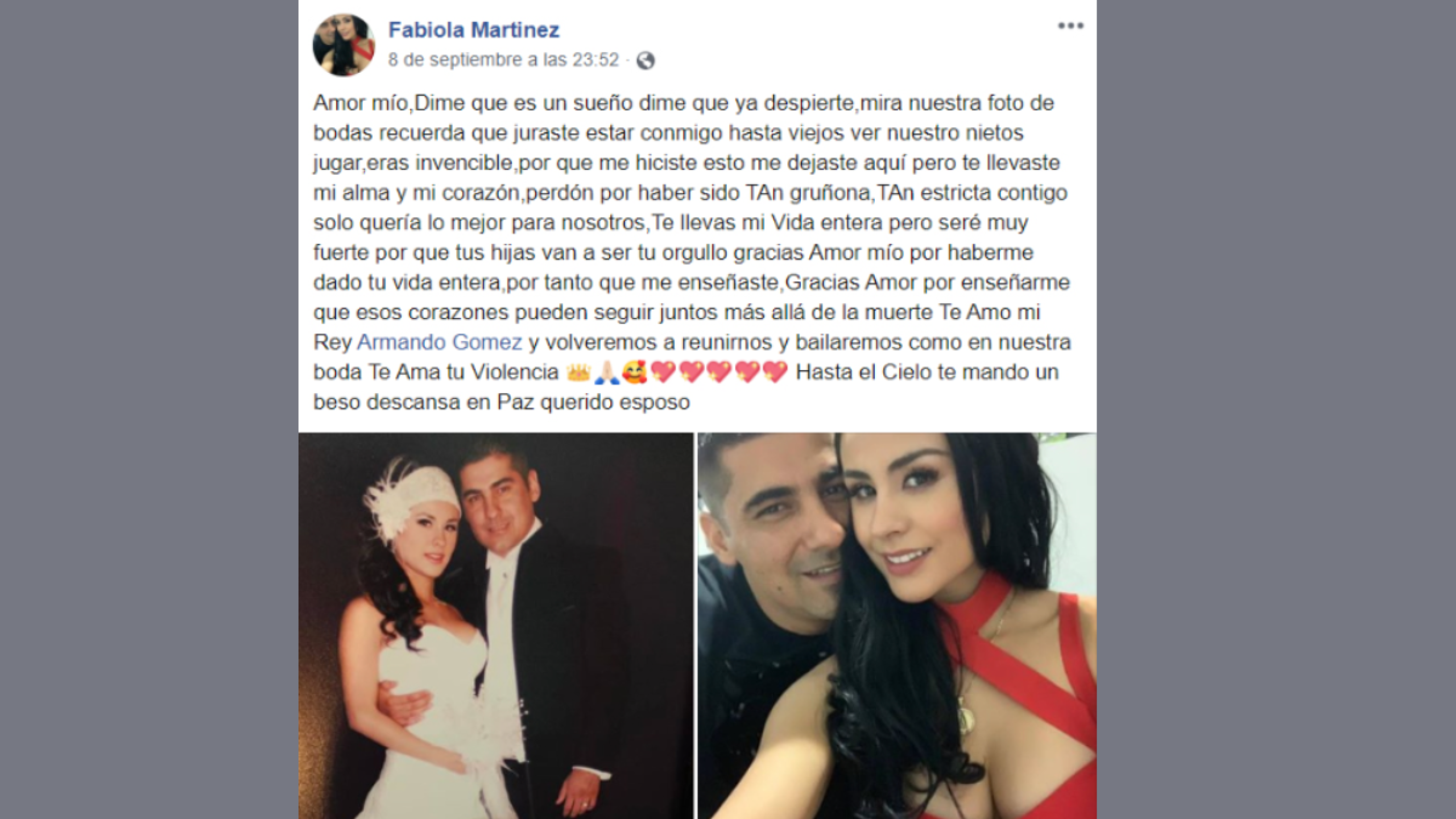 Fabiola Martínez post despidiéndose de su esposo