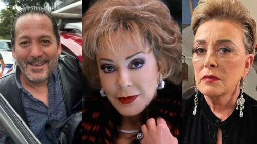 Silvia Pinal: Sylvia Pasquel y Enrique Guzmán llegan a la funeraria para despedir a la primera actriz