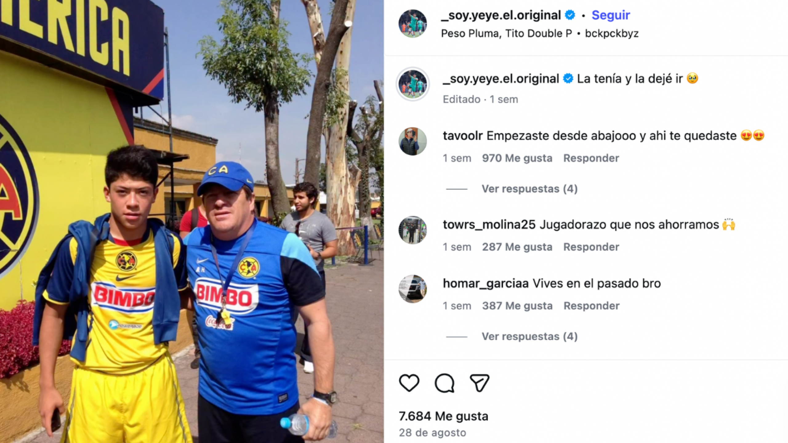 Yeye, exjugador del América