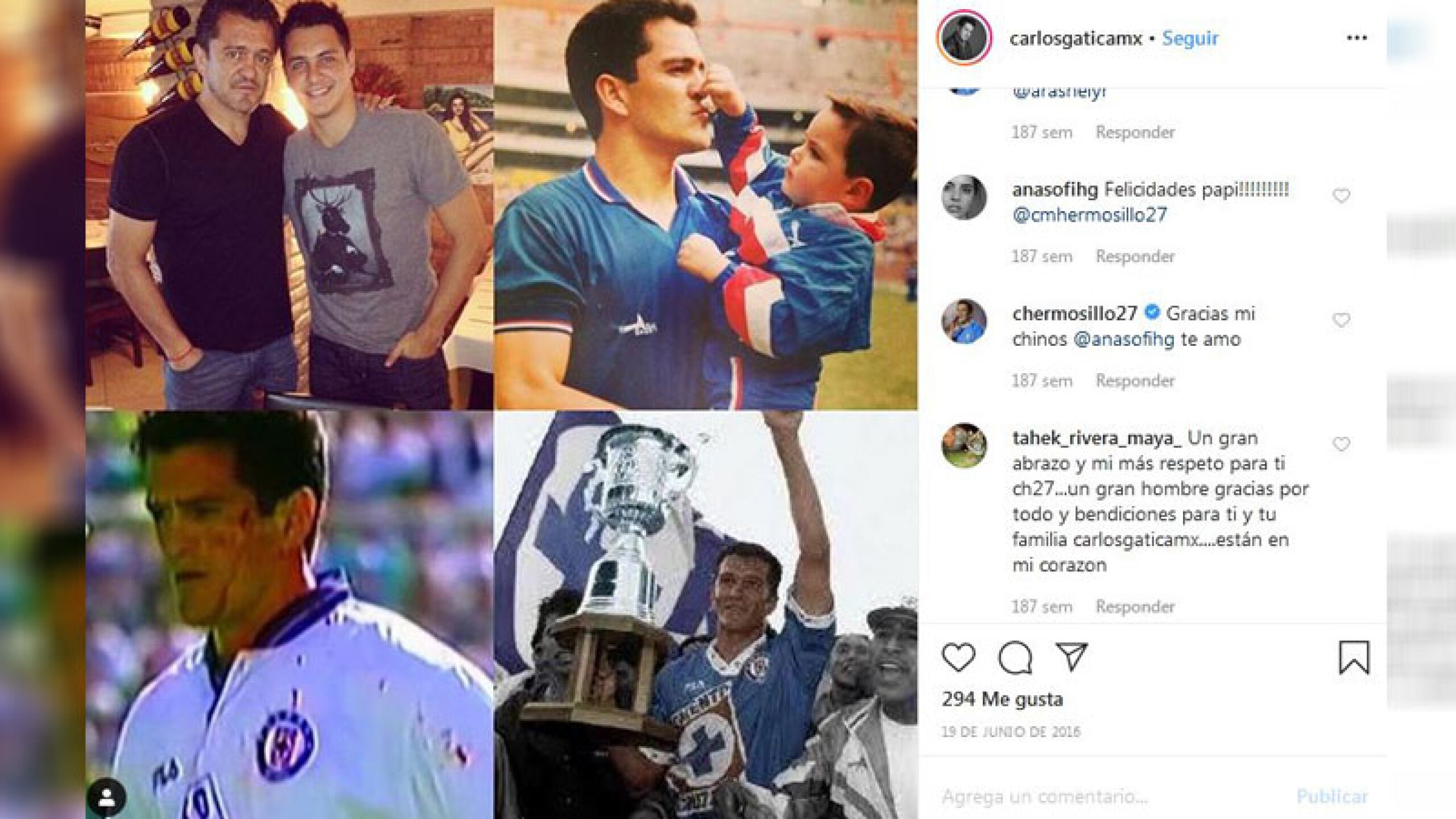 El papá de Carlos Gatica es Carlos Hermosillo