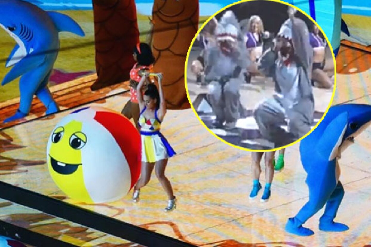 Los tiburones que aparecieron en el medio tiempo del Super Bowl junto a Katy Perry, volvieron a los escenarios.