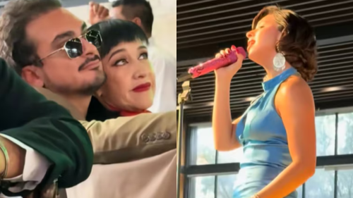 Susana Zabaleta durante el evento 300 líderes, Ángela Aguilar.