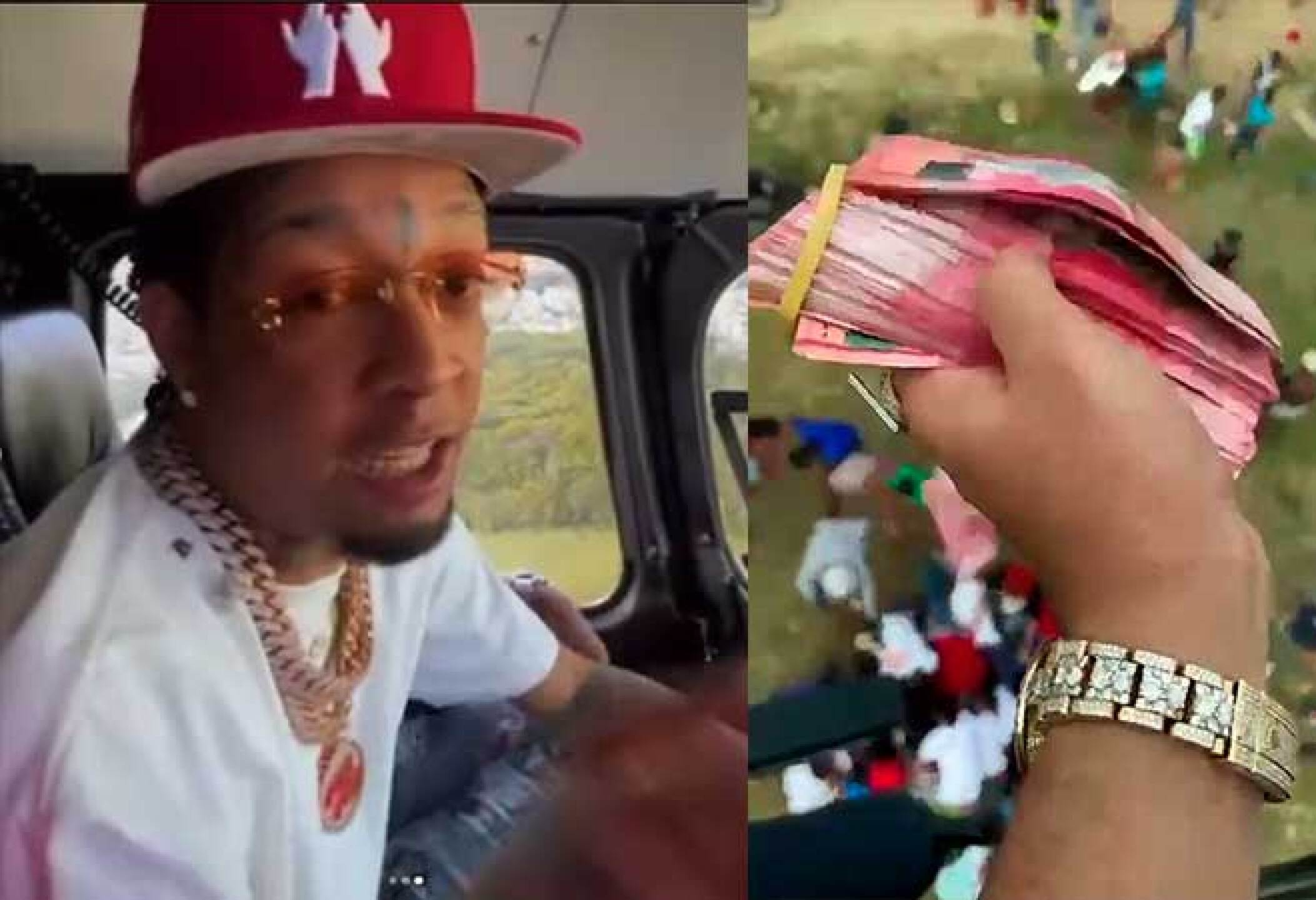 Los cantante regalaron dinero desde varios puntos de República Dominicana