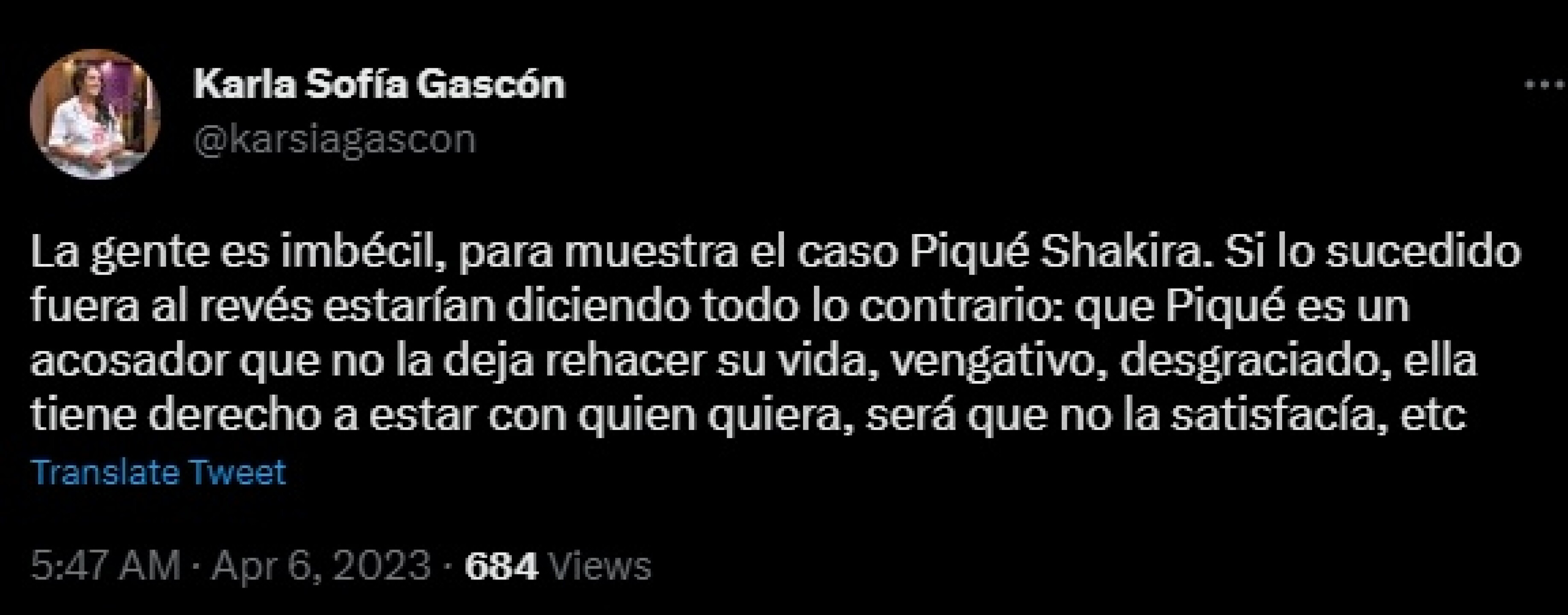Karla Sofía Gascón defiende a Piqué