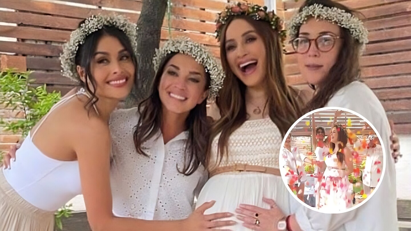 Cynthia Rodríguez blessingway ceremonia con amigas, Laura G y Kristal Silva