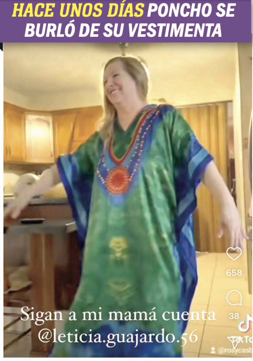 Doña Lety con atuendo hippie