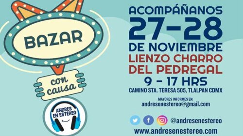 Conoce las marcas que estarán en el bazar benéfico para que Andrés pueda escuchar