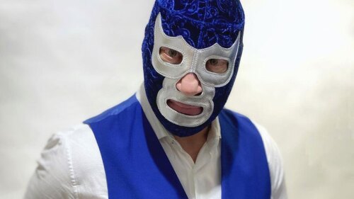 blue demon mascara rostro candidato