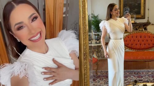 Cynthia Rodríguez atuendo bautizo hijo