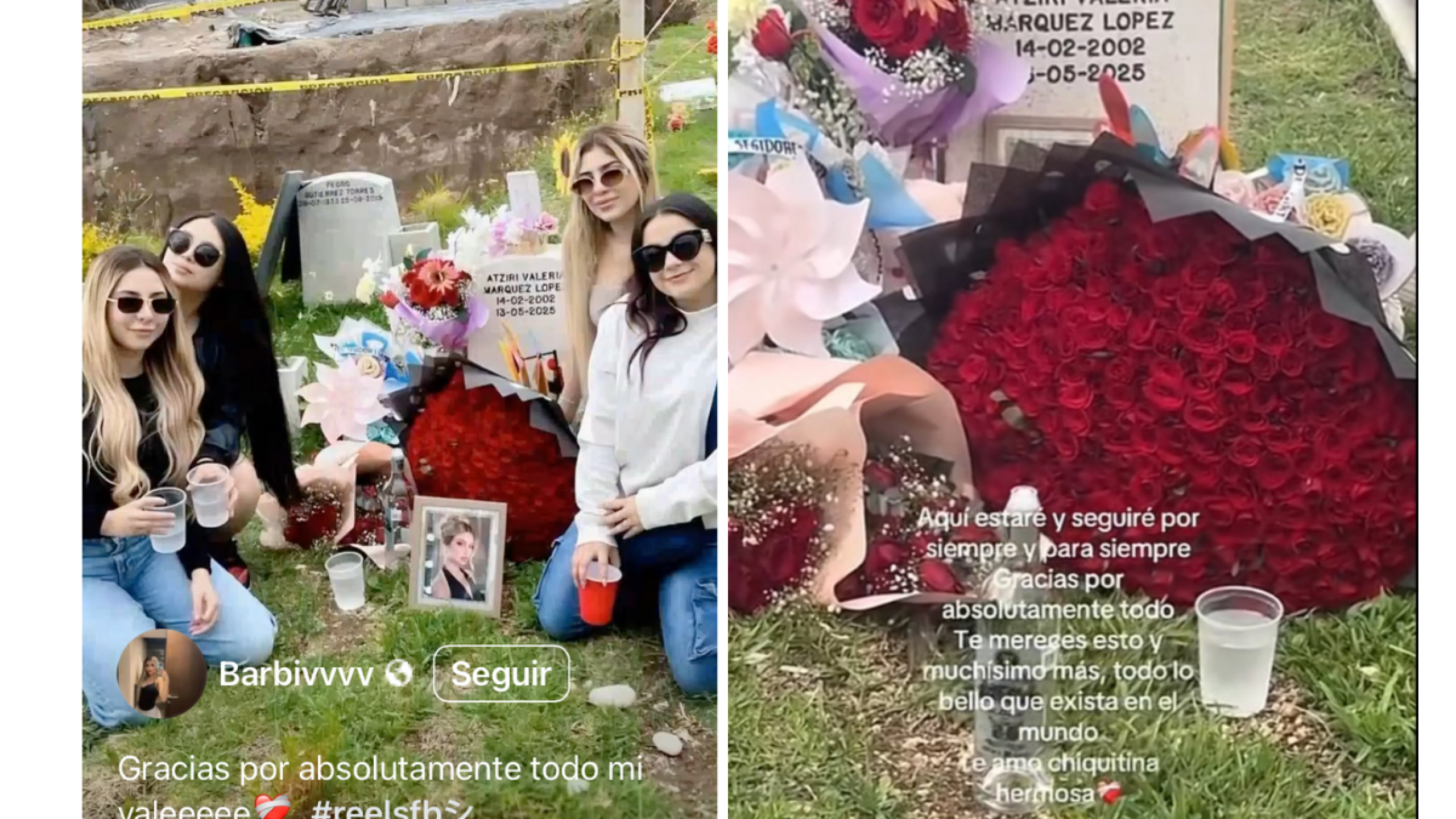 Vivian De la Torre visito a Valeria Marquez a su tumba