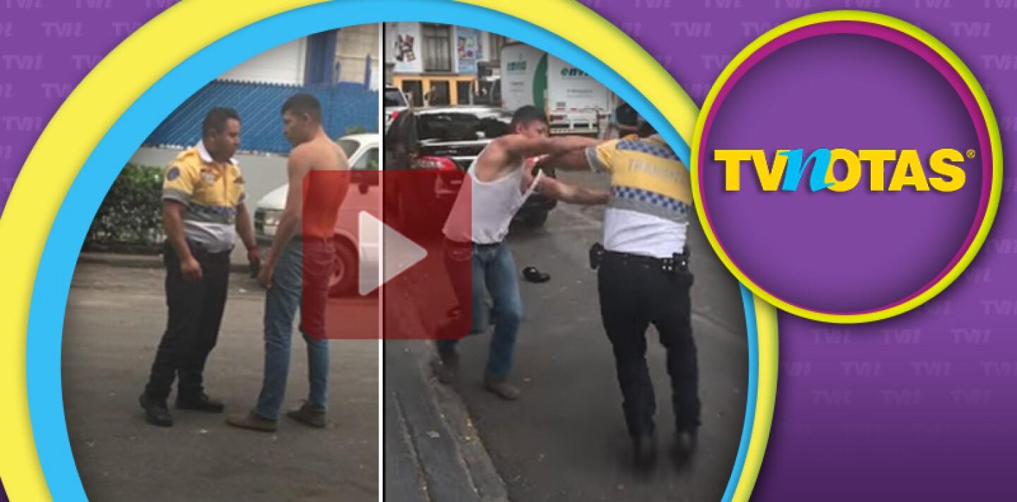 Este hombre no dudó en retar a la autoridad e irse a los golpes.