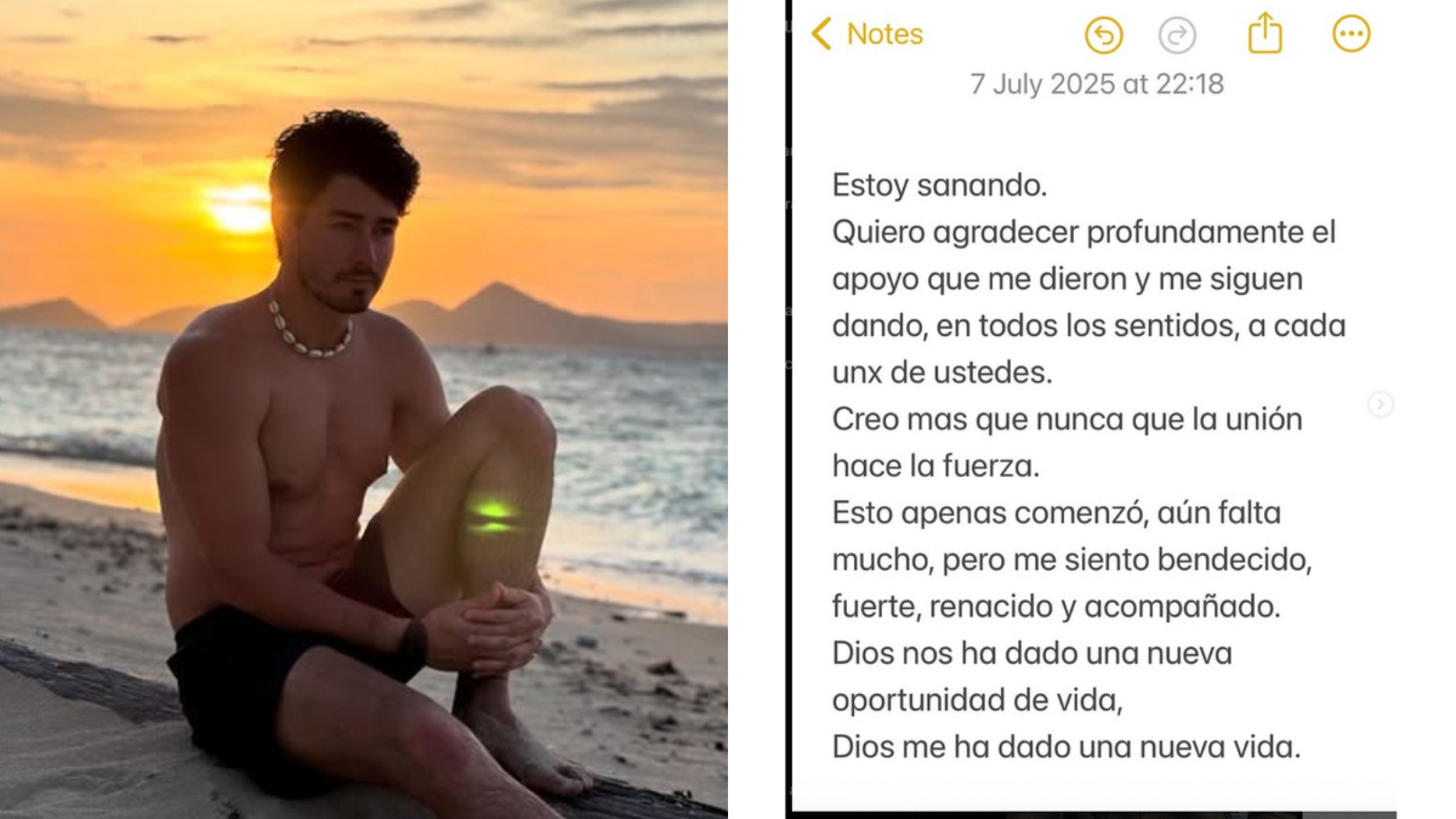 Manuel Masalva reaparece tras grave infección bacteriana y despertar del coma