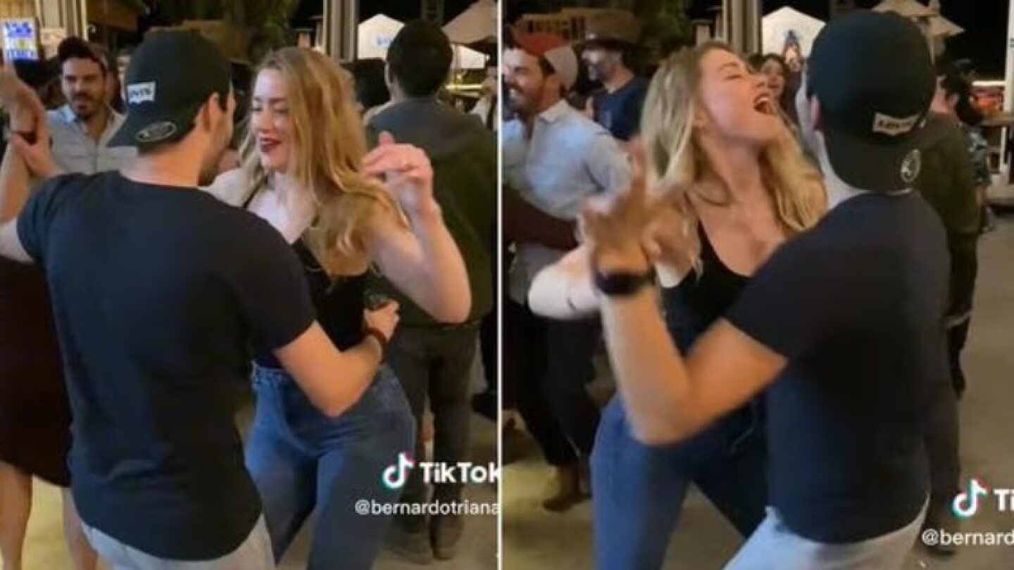 Captan a Amber Heard bailando Como la Flor de Selena y las redes no perdonan