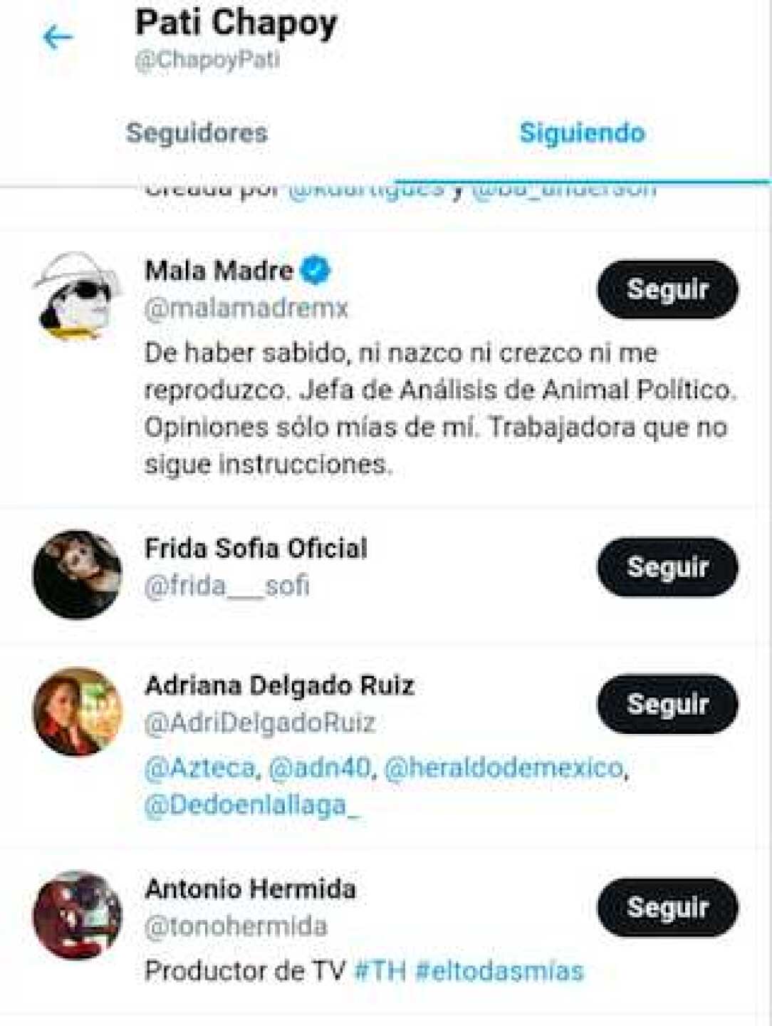 Pati cuenta Twitter