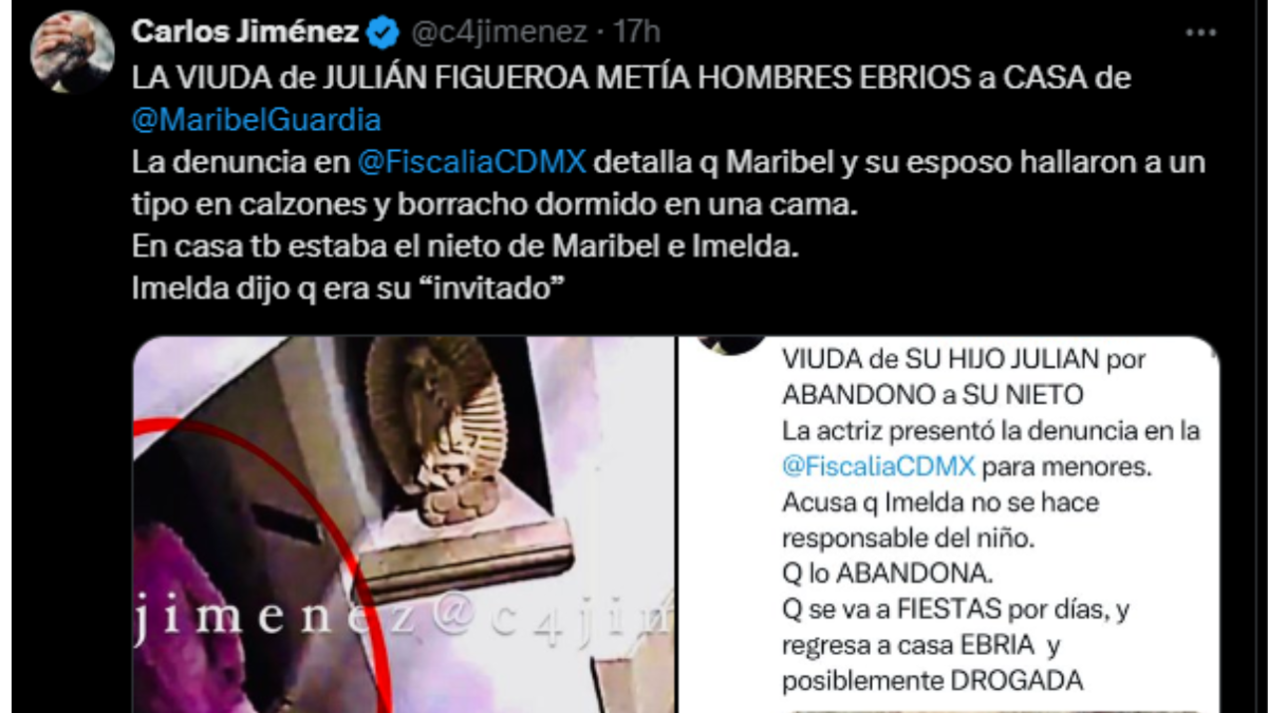 Imelda mete hombres a sus casa