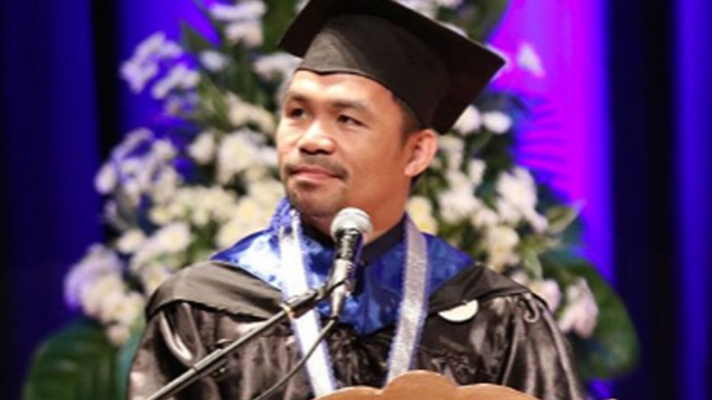 El boxeador hizo su carrera en la Universidad de Makati.