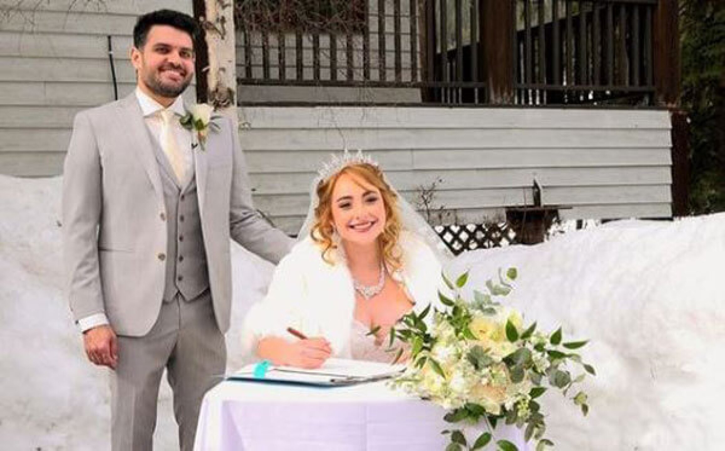 Los novios se veían felices.