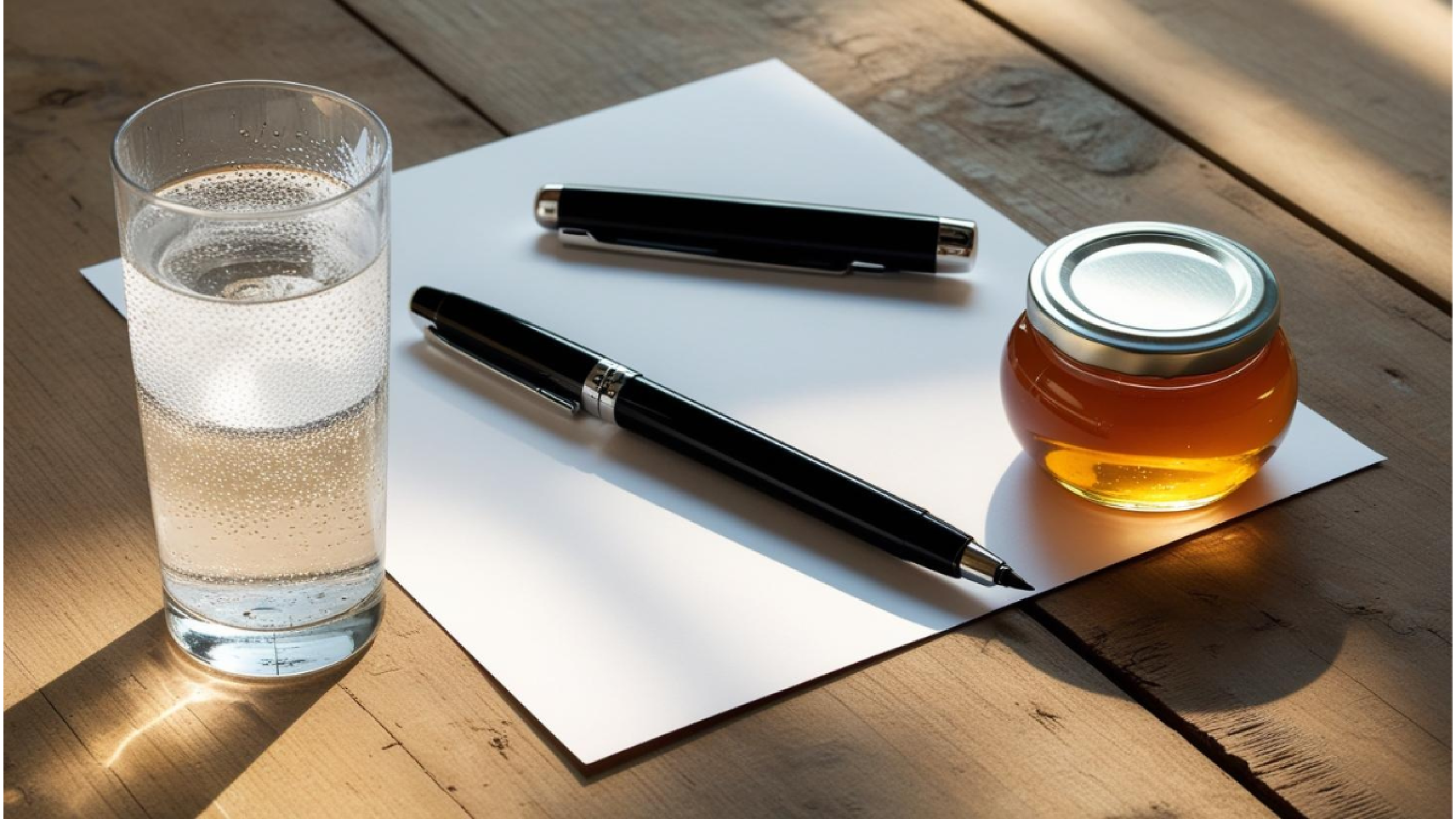 Agua, miel y hoja de papel para ritual para encontrar el amor