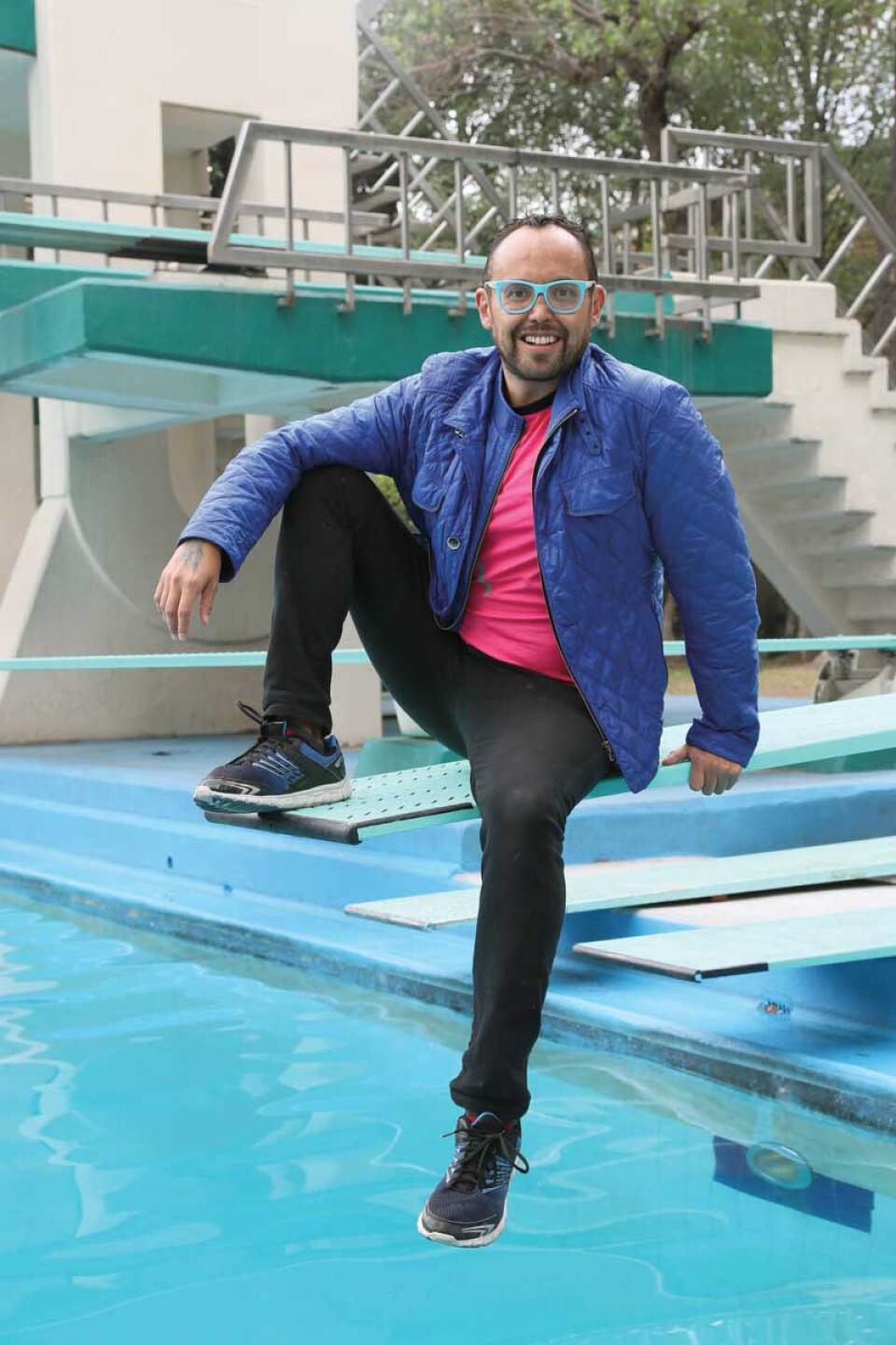 Así lucía cuando empezó a tomar clases de natación.