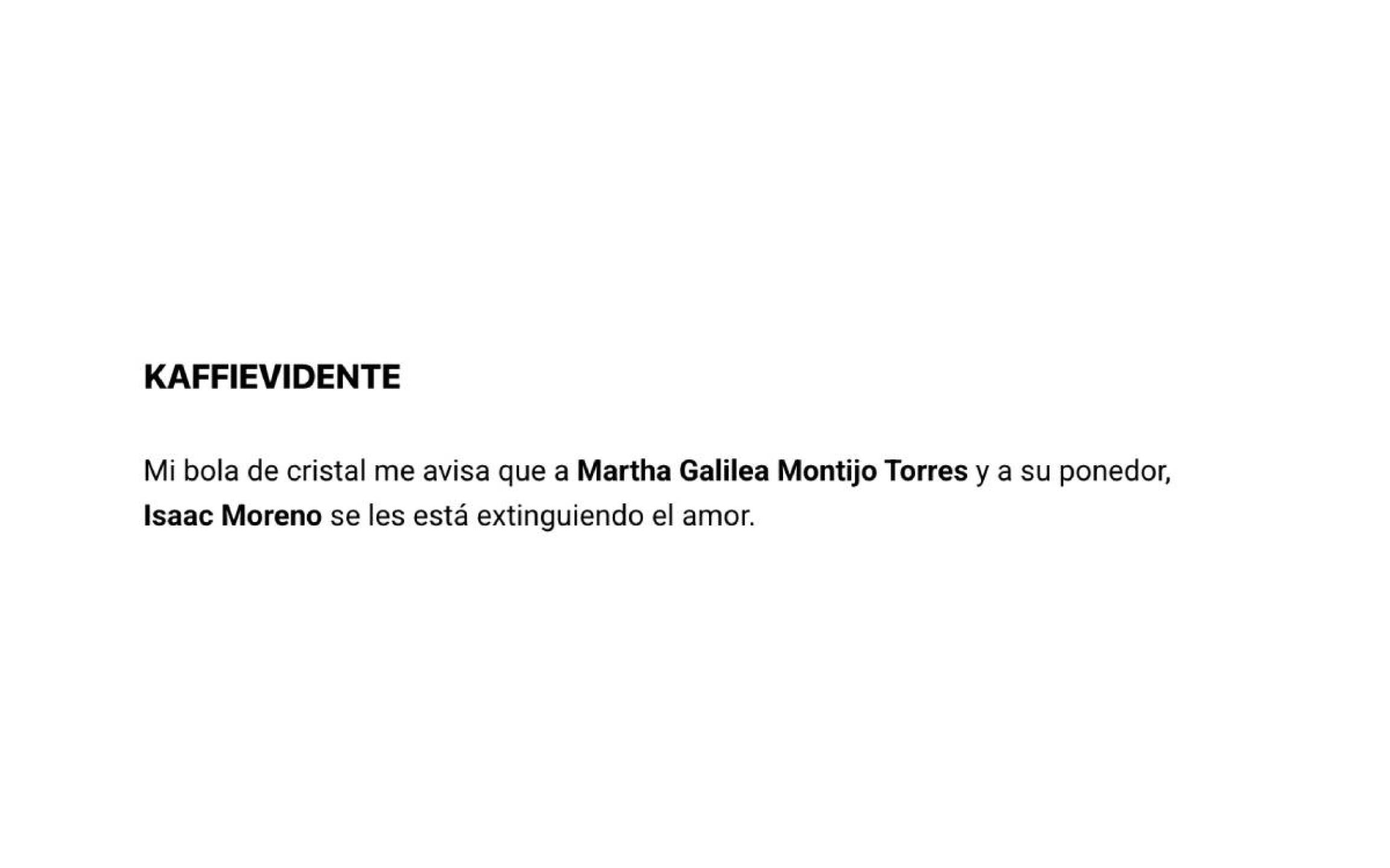 Galilea Montijo e Isaac Moreno