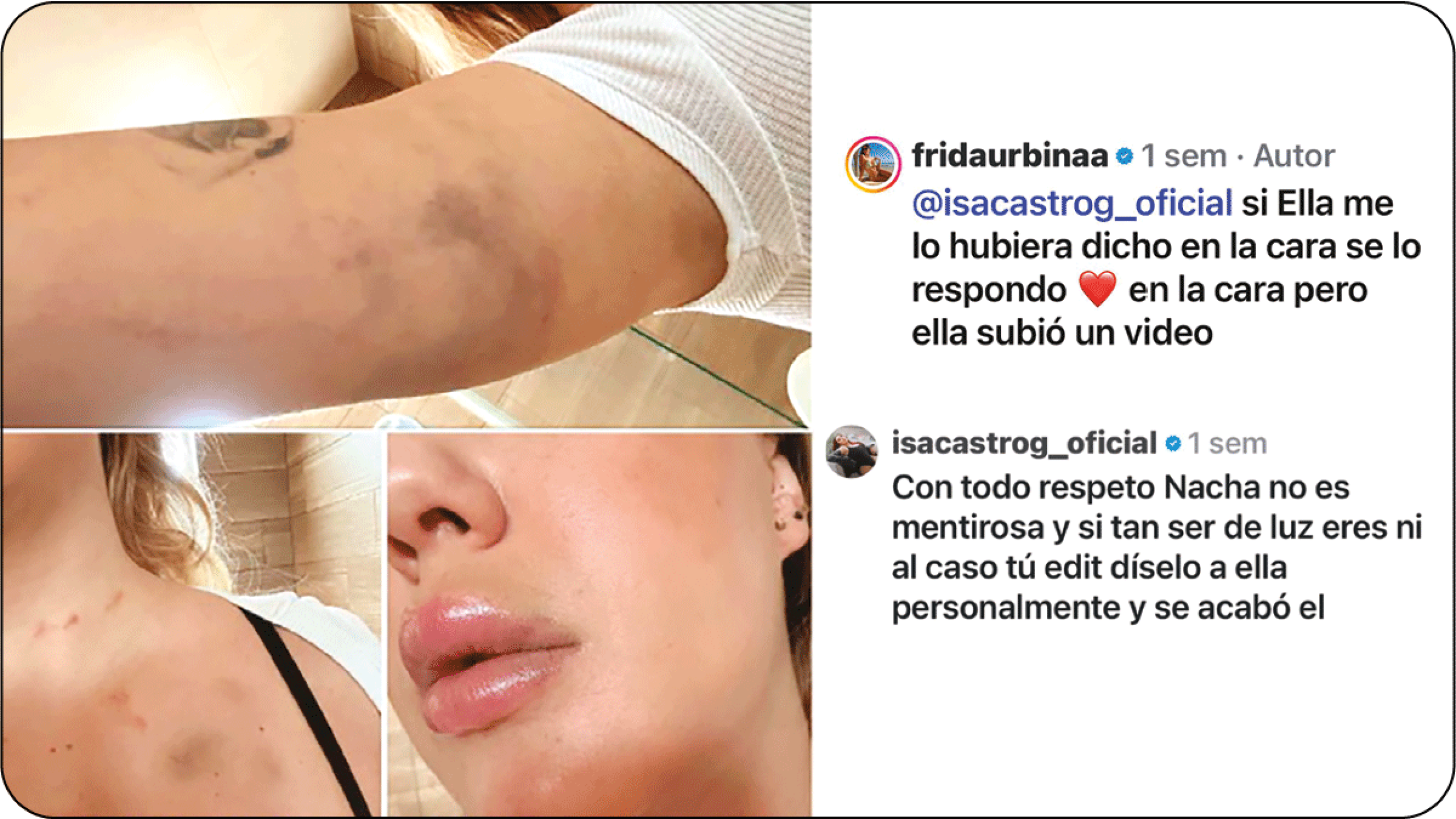 Pleito entre Frida Urbina e Isa Castro