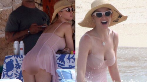 Katy Perry se puso vestidito en la playa y bajo su atuendo había algo confuso.