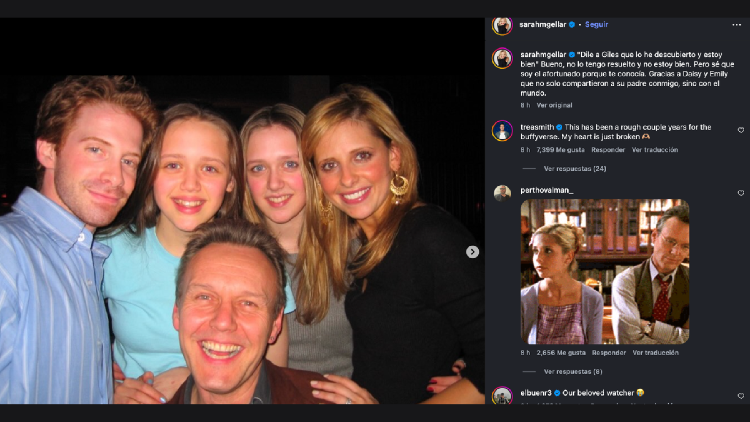La actriz Sarah Michelle Gellar despide a Anthony Head
