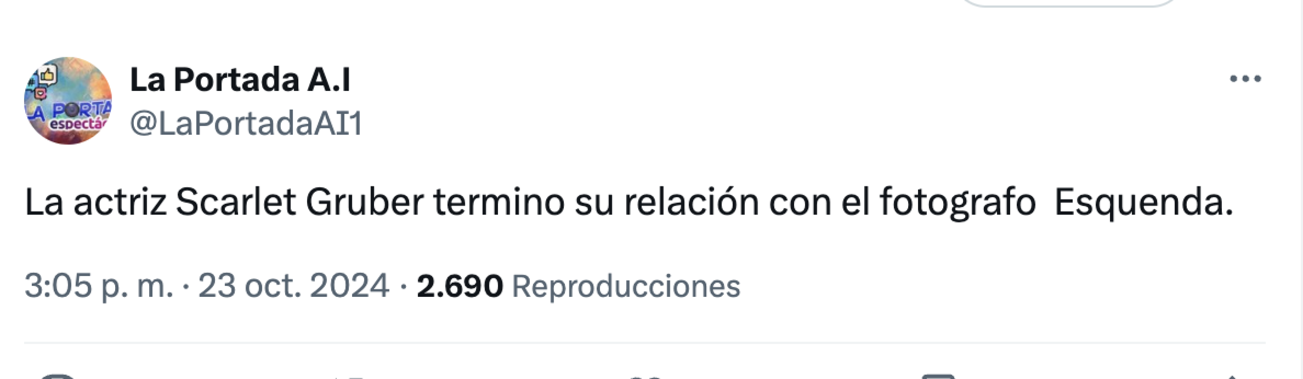 Scarlet habría terminado su relación