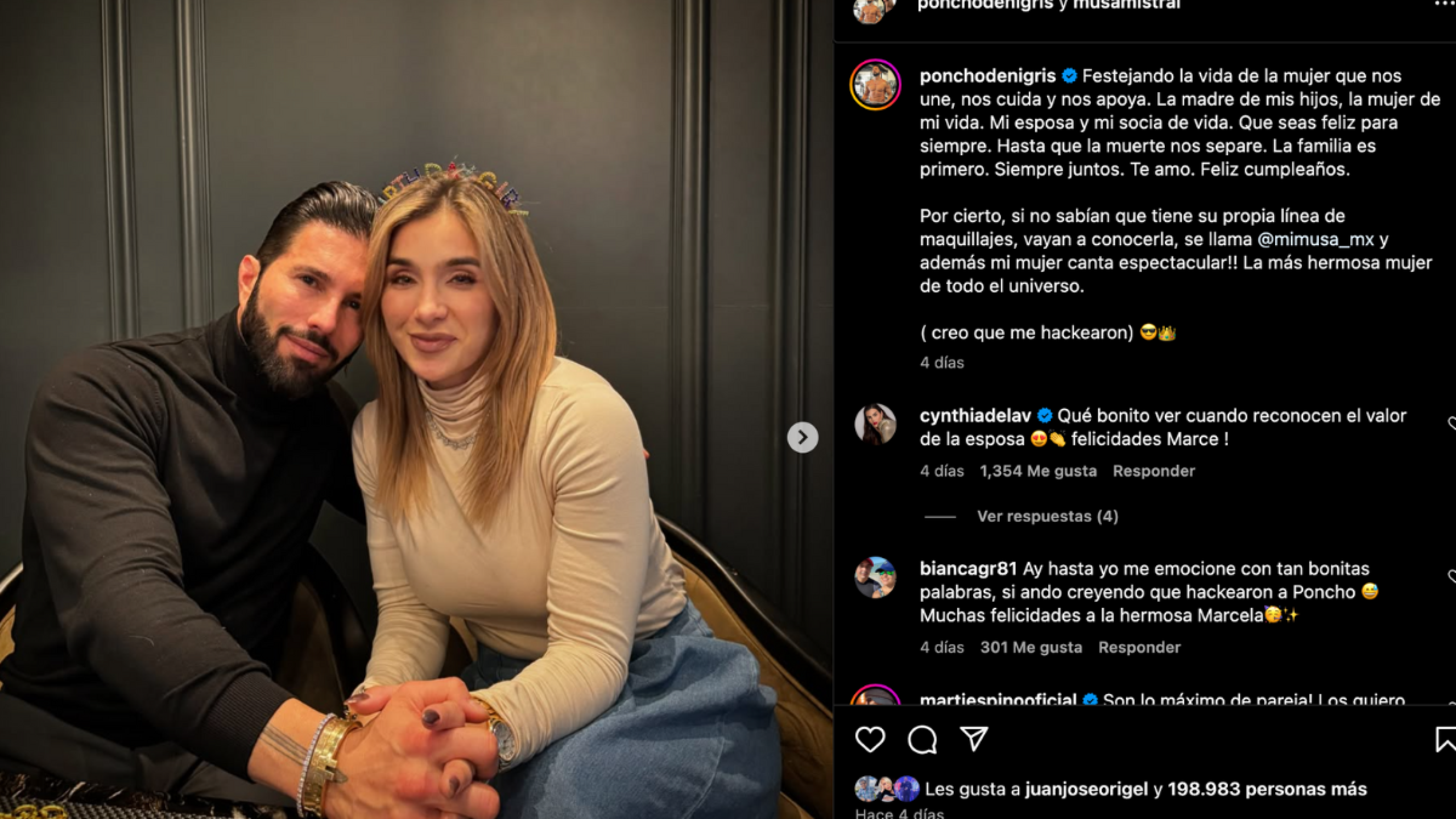 Poncho de Nigris dedica emotivo mensaje a su esposa