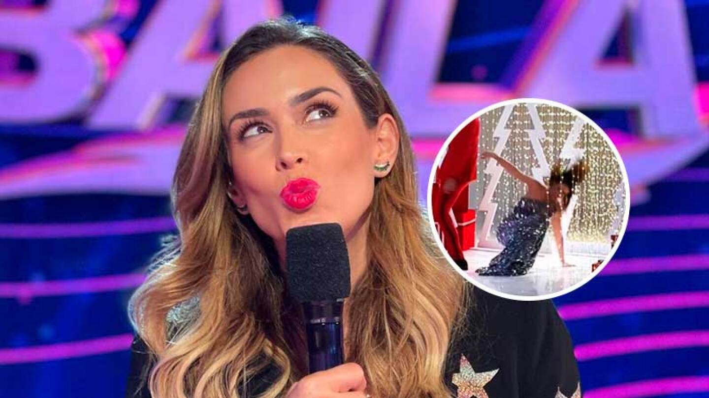 ¡Bajan! Jacky Bracamontes se da tremendo golpe contra el piso durante una grabación