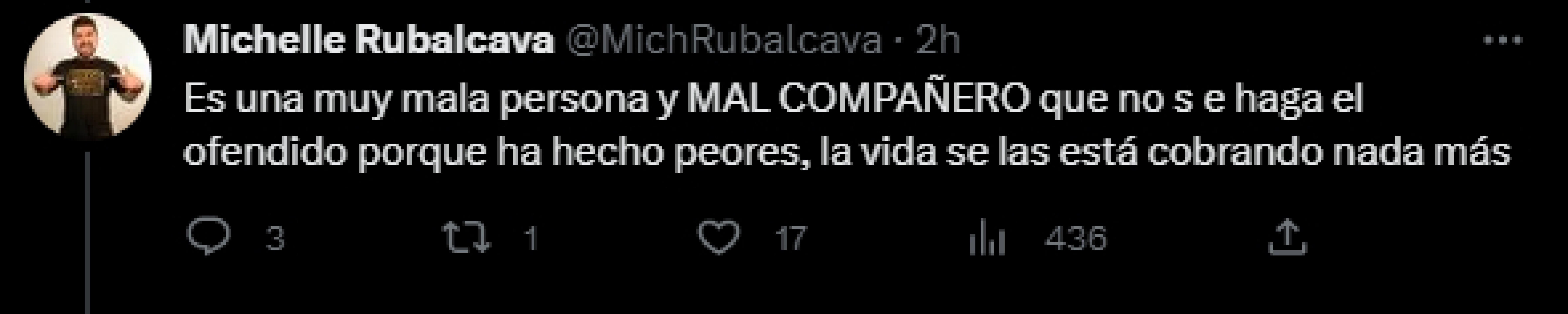 Michelle Rubalcava asegura que Alex Kaffie es un mal compañero