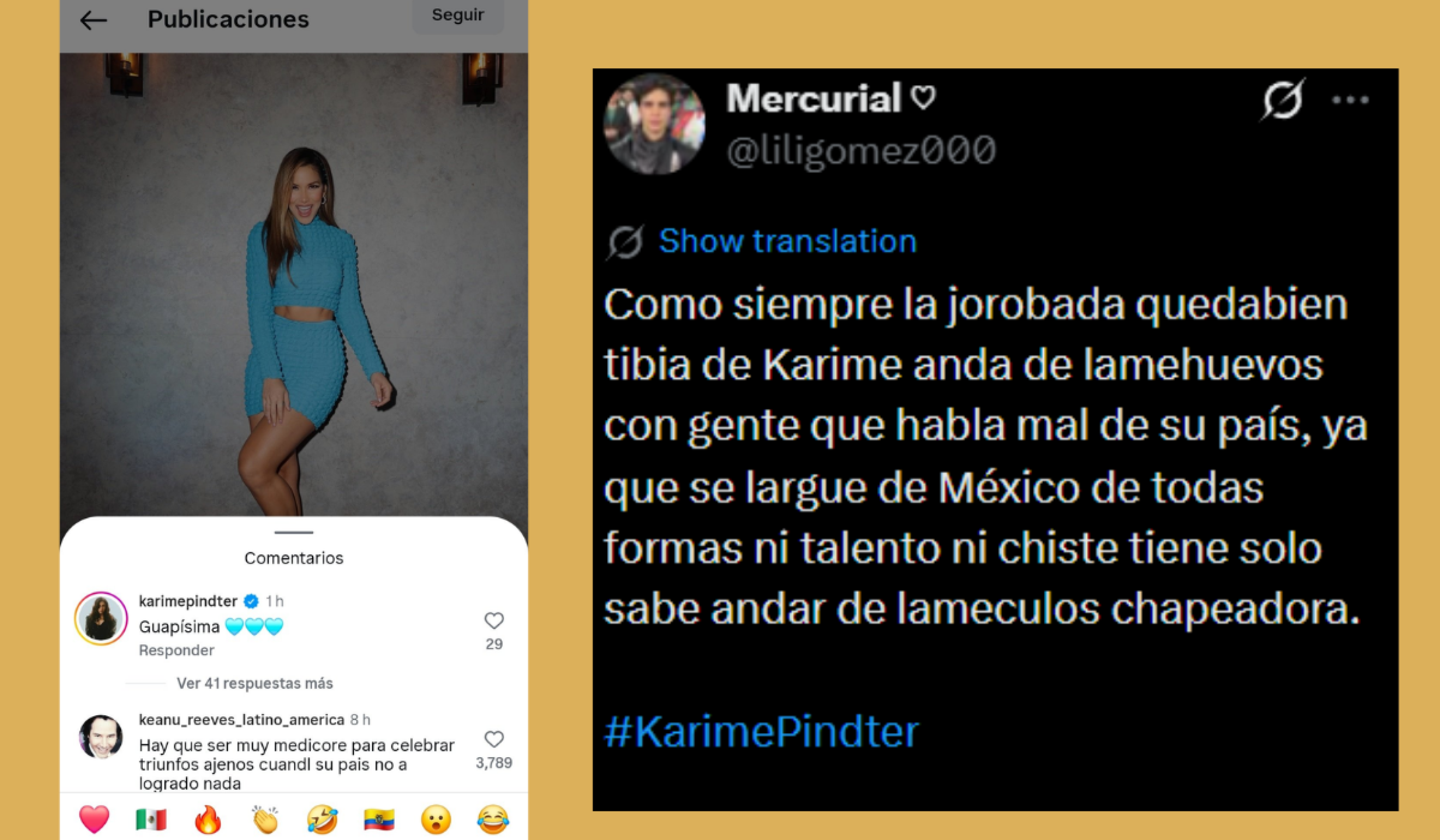 Karime comenta en publicaicón de Alejandra Jaramillo y es arrastrada a la ola de críticas