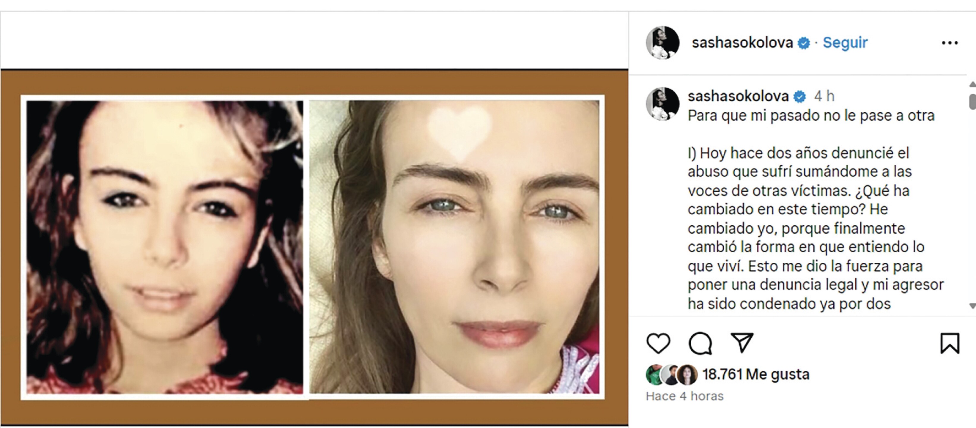 Sasha Sokol último mensaje