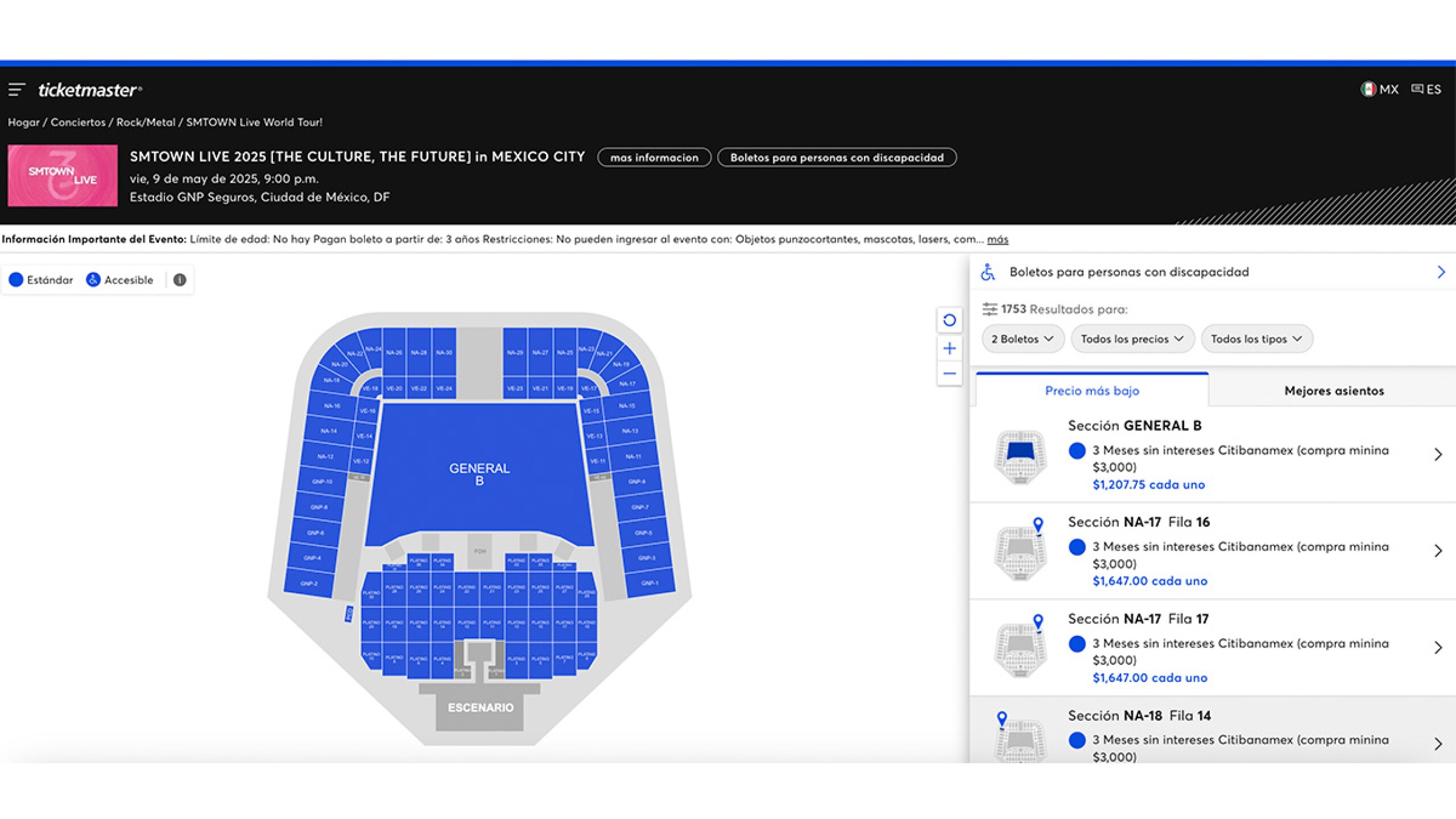 Boletos Ticketmaster